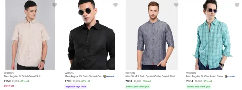 Image of Wrogn Men's Shirts upto 65% Discount