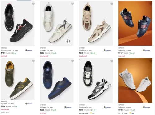 Image of Wrogn Mens shoes upto 76% discount 