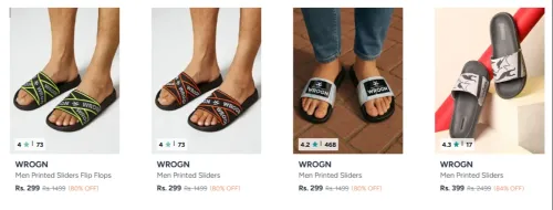 Image of Wrogn Men's Sliders Flip Flop Starting at ₹299