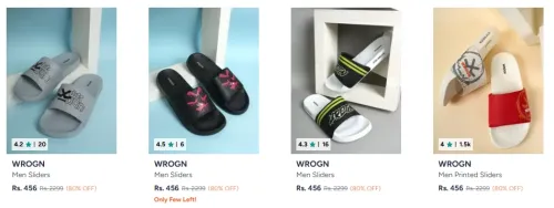Image of Wrogn Men's sliders upto 81% discount 