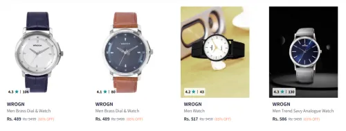 Image of Wrogn Men's Watch at minimum 80% Discount