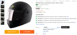 WROGN Phantom Motorbike Helmet  (Black Yellow)