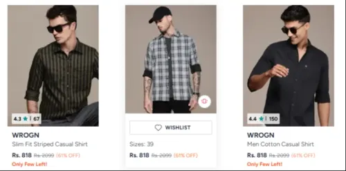 Image of WROGN Pure Shirt Upto 61% OFF