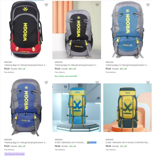 Image of Wrogn Rucksacks Up to 88% Discount