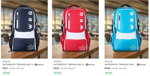 Image of Wrogn Rucksacks upto 87% Discount