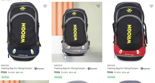 Image of Wrogn Rucksacks upto 88% Discount