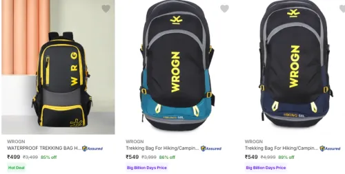 Image of Wrogn Rucksacks Upto 89% Discount | Starting @ ₹499