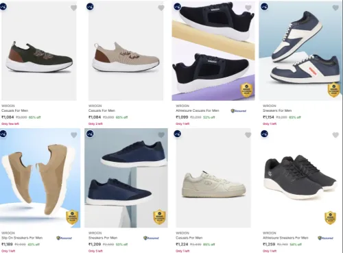 Image of Wrogn Shoes at minimum 65% Discount
