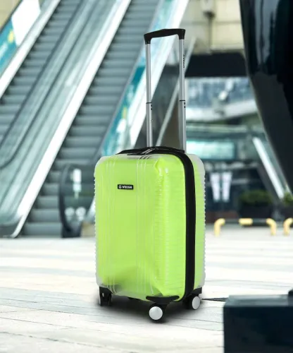 Image of WROGN  Small Cabin Suitcase (55 cm) 8 Wheels - Clearcase - Green
