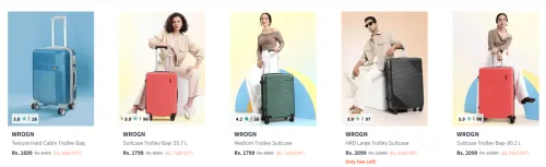 Image of Wrogn Suitcases at minimum 80% Discount