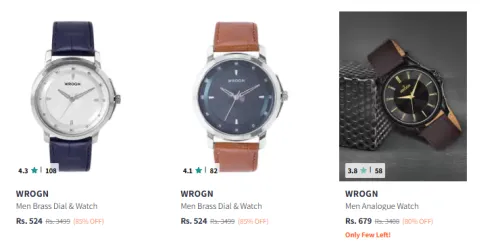Image of Wrogn Watches starting @₹524