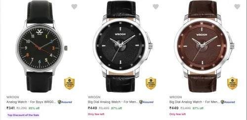 Image of WROGN Wrist Watches at minimum 83% Discount