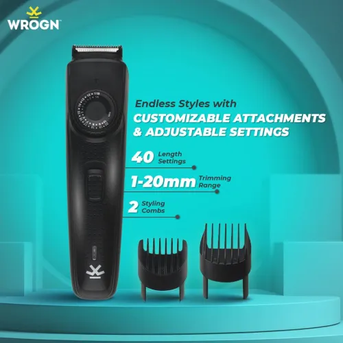 Image of WROGN WT005F Trimmer 120 min Runtime 40 Length Settings  (Black)