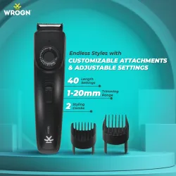 WROGN WT005F Trimmer 120 min Runtime 40 Length Settings  (Black)