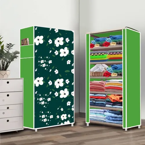 Image of WRT 6-Shelf White Lily PVC Collapsible Wardrobe (DIY)
