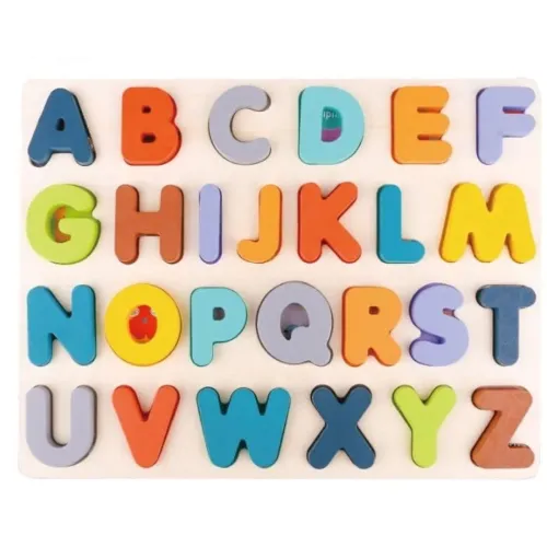 Image of Wudly Chunky Wooden Alphabet Puzzle Board 