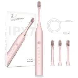 X-3 Sonic Electric Toothbrush with 3 Brush Heads