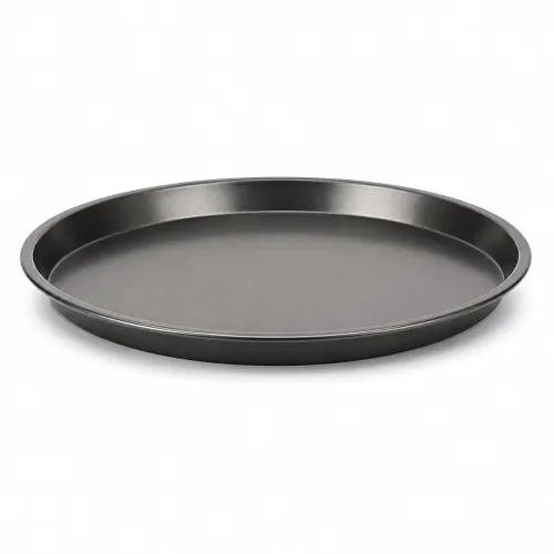 Image of Xacton Carbon Steel Non-Stick Round Pizza Pan - 23 x 23 x 1.5 cm | Heavy Duty Baking Tray for Pizza, Garlic Bread, Cooki