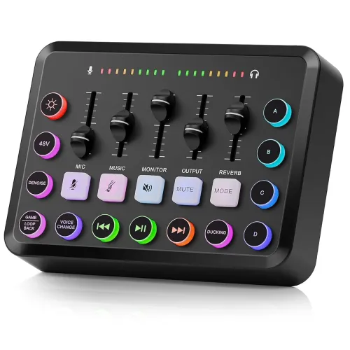 Image of Xclamor XA-S31 Gaming Audio Mixer Live Sound Card with XLR Mic Interface