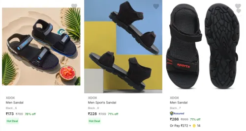 Image of Xdox Men’s Sandals & Floaters upto 78% Discount