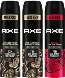 XE Dark Temptation & Intense Deodorant Spray for Men (Pack of 3, 645ml)