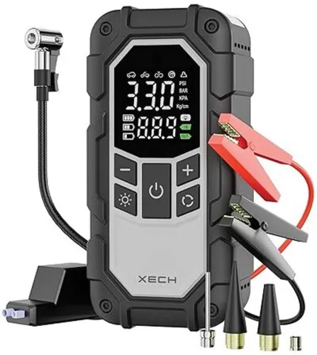 Image of xech 4-in-1 Car Jump Starter with Cordless Tyre Inflator 150 PSI Portable JumpX 800A 1.5 ft Battery Jumper Starter (Pack