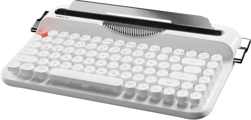 Image of xech Typewriter Wireless Keyboard Retro Vintage Design with Round Keycaps 2.4G Wireless, Bluetooth Tenkeyless Multi-devi