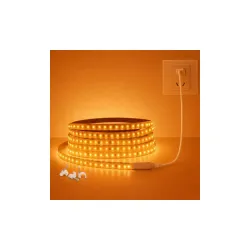 Xenith 20 Meter Flexible Waterproof High Lumen LED Rope Lights Cove Strip Lights for Indoor Outdoor Home Decorations False Ceiling Balcony Diwali Christmas I 2835 120 LEDs/Meter Plug n Play (Orange)
