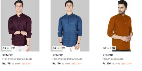 Image of XENOR Man Kurtas Starting @ ₹176