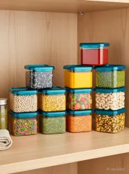 XENUS Plastic Grocery Container - 500 ml (Pack of 12, Clear)