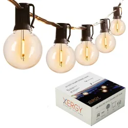 XERGY 25ft Waterproof G40 Outdoor String Lights (25 Bulbs)