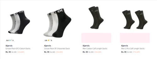 Image of Xjarvis Socks starting @ ₹99