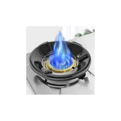 Xmart India Gas Saver Burner Stand for Gas Stove | 4 Leg Gas Chulha Support Ring | Fire & Windproof Energy Saving Jali Stand | Heavy Duty Gas Burner Stand for Indian Kitchen(Black) (1)