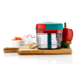 Xmart India Handy Vegetable Chopper, 3 Stainless Steel Blades,Pull Chopper for Onion, Fruits, Dry Fruits, Salad, Nuts, K