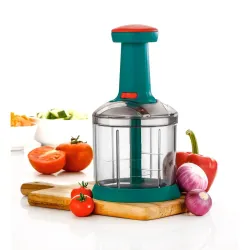 Xmart India Manual Push Chopper, 1000ML, 5 Stainless Steel Blades, Multicolor, Kitchen Essentials