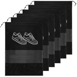 Xmart India Shoe Bags for Travel – Non-Woven Storage Organizers with Transparent Window –Travel Organizer Pouch - Bag for Travelling – Durable Shoe Pouch for Gym, Travel & Storage Set of 12(...