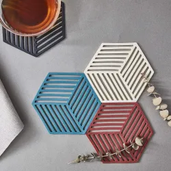 Xmart India Silicone Trivets – Heat-Resistant Pot Holders, Dish Coasters, Non-Slip Insulation Pads, Durable and Flexible Table Mats for Kitchen, Cooking, Dining & Countertop Protection(4 Pcs...