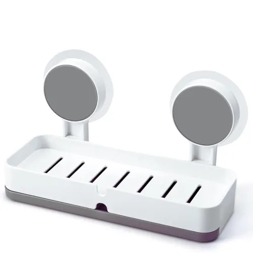 Image of XOLAN Self Adhesive Magic Sticker Soap Holder for Bathroom | Soap Case Plastic Wall Mounted Drain Soap Box Ideal for Bat