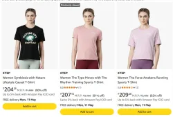 XTEP Women Tshirts Minimum 90% discount 