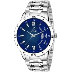 XTIME Analogue Date Watch Round Dial & Stainless Steel Chain for Men's & Boys