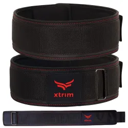 XTRIM 4 Inch Unisex Weightlifting Gym Belt (Black, XL)
