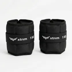Xtrim Canvas Ankle Weights 2 KG Total (1 KG x 2) for Men & Women, Iron Pellet Filled with Balanced Weight Distribution, Non-Slip Secure D-Ring Strap, Ideal for Gym, Walking, Yoga, Home Worko...