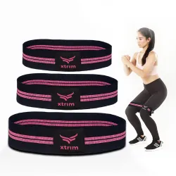 XTRIM Resistance Bands with Portable Mesh Carry Bag, Adjustable