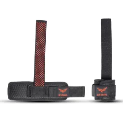 XTRIM Silicon Coated Weightlifting Strap with Wrist Support for Weight Training, Gym Workout, Bodybuilding, Strength Training