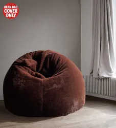 mollismoons XXXL Tear Drop Bean Bag Cover (Without Beans) (Brown, Brown)