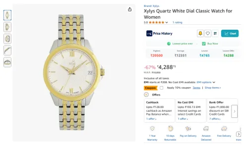 Image of Xylys Quartz White Dial Classic Watch