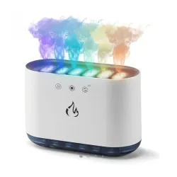 Yadava Flame LED Cool Mist Humidifier with Colorful Atmosphere Lights – Quiet Aromatherapy Diffuser with Night Light, 6-