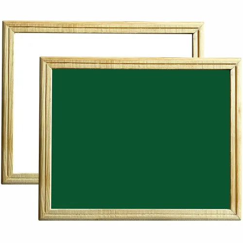 Image of YAJNAS 10x12 Inch Non-Magnetic Double Sided Wooden Frame White & Green Small Slate/Lapboard White & Chalk Board | (Pack 