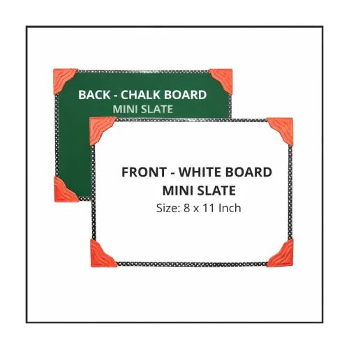 Image of YAJNAS 8x11 Inch Non-Magnetic Double Sided White Board and Chalk Board Both Side