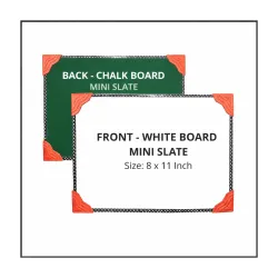 YAJNAS 8x11 Inch Non-Magnetic Double Sided White Board and Chalk Board Both Side